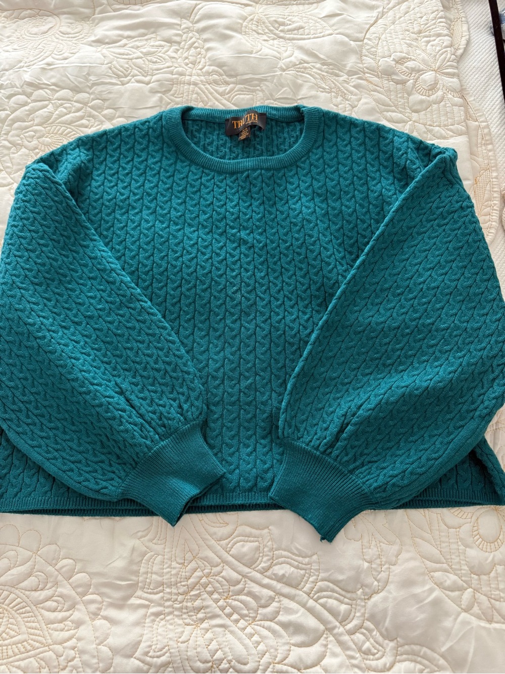 Truth Teal Cable Knit Women's Sweater